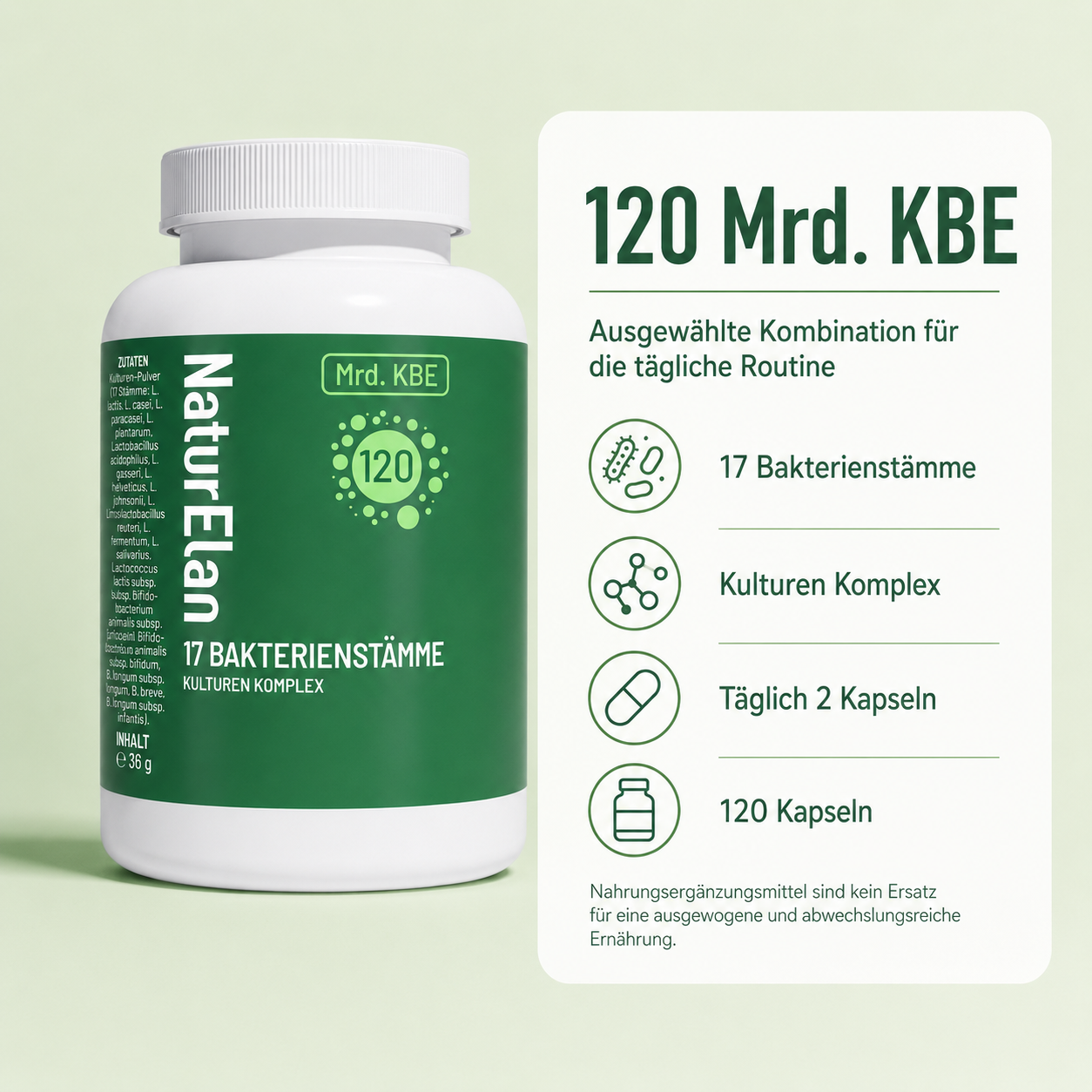 120 Mrd. KbE Bakterienkulturen Komplex – 17 Stämme | Vegan