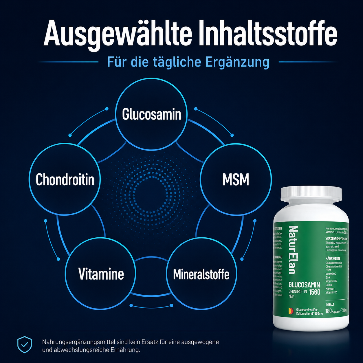 Glucosamin Chondroitin 1560 MSM – 180 Kapseln | Vegan