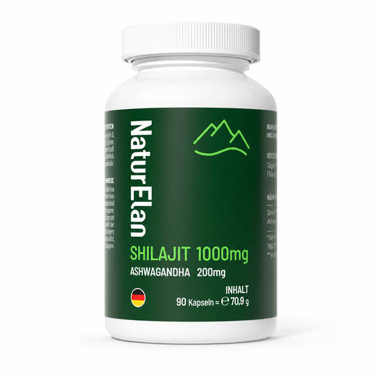 NaturElan Shilajit 1000mg + Ashwagandha 200mg – 90 Kapseln
