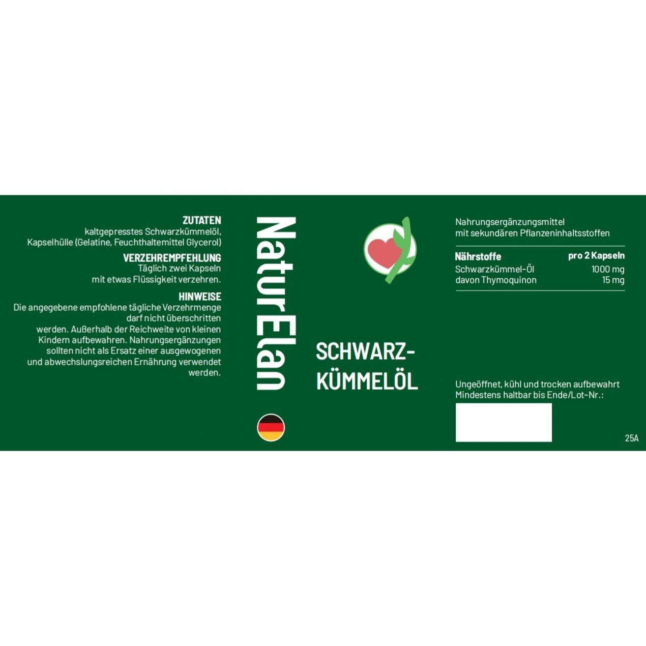 NaturElan Schwarzkümmelöl 1000mg Kapseln – 2er Doppelpack