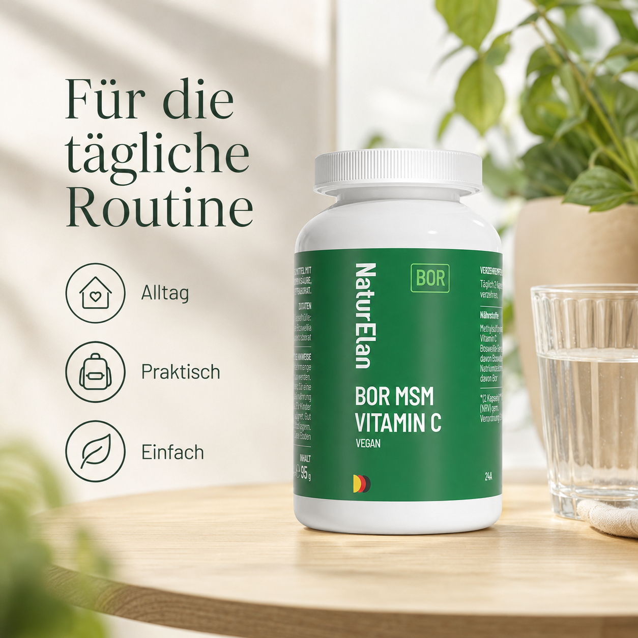 BOR MSM Vitamin C – 120 Kapseln | Vegan