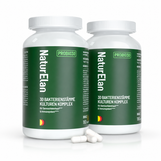 NaturElan PROBIO30 Doppelpack – 30 Bakterienstämme Kulturen Komplex (2 × 180 Kapseln)