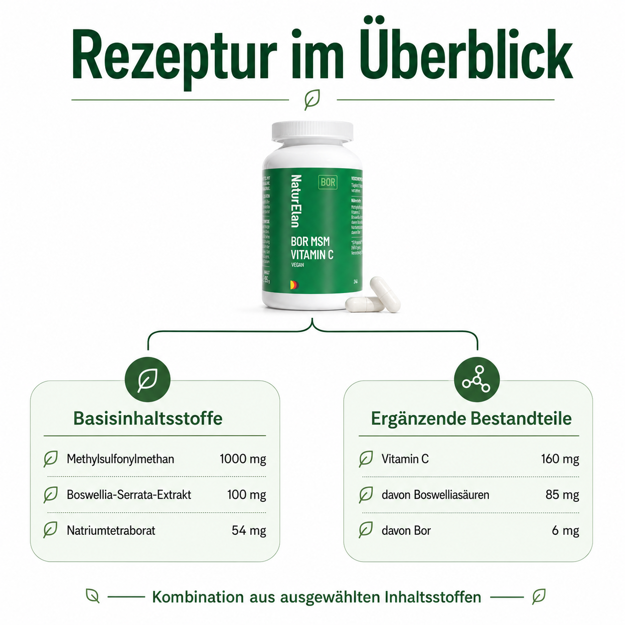 BOR MSM Vitamin C – 120 Kapseln | Vegan