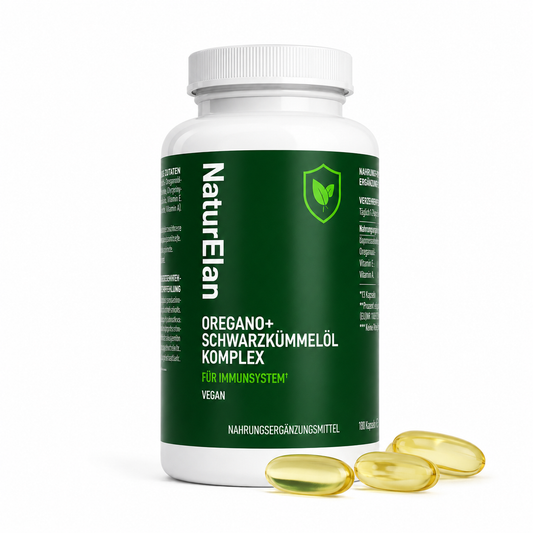 Oregano+ Schwarzkümmelöl Komplex – 180 Kapseln | Vegan